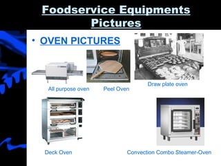 Foodservice Equipments Pictures OVEN PICTURES All purpose oven Peel Oven Draw plate oven  Deck Oven Convection Combo Steamer-Oven 