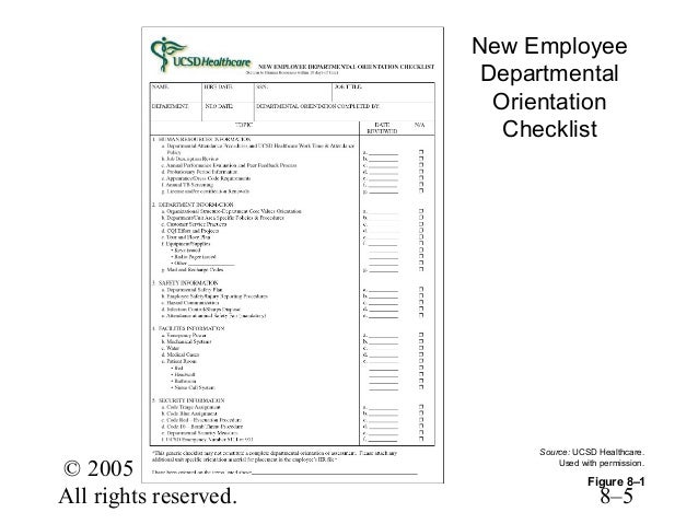 new employee orientation checklist form