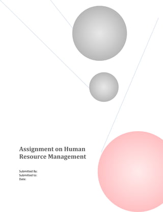 Assignment on Human
Resource Management
Submitted By:
Submitted to:
Date:

 