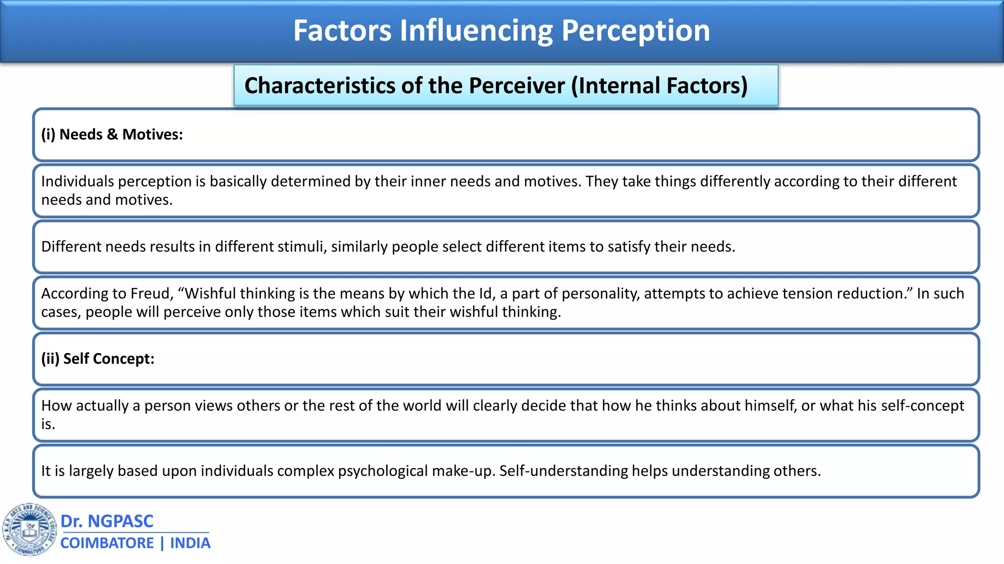 Perception and Factor Influencing perception | PPT