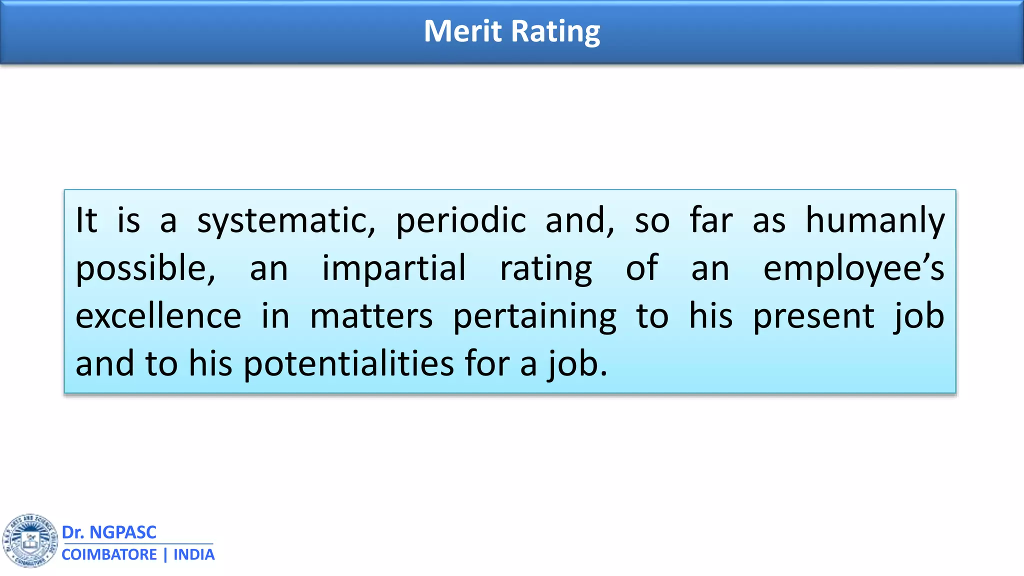 Job evaluation and merit rating | PPT