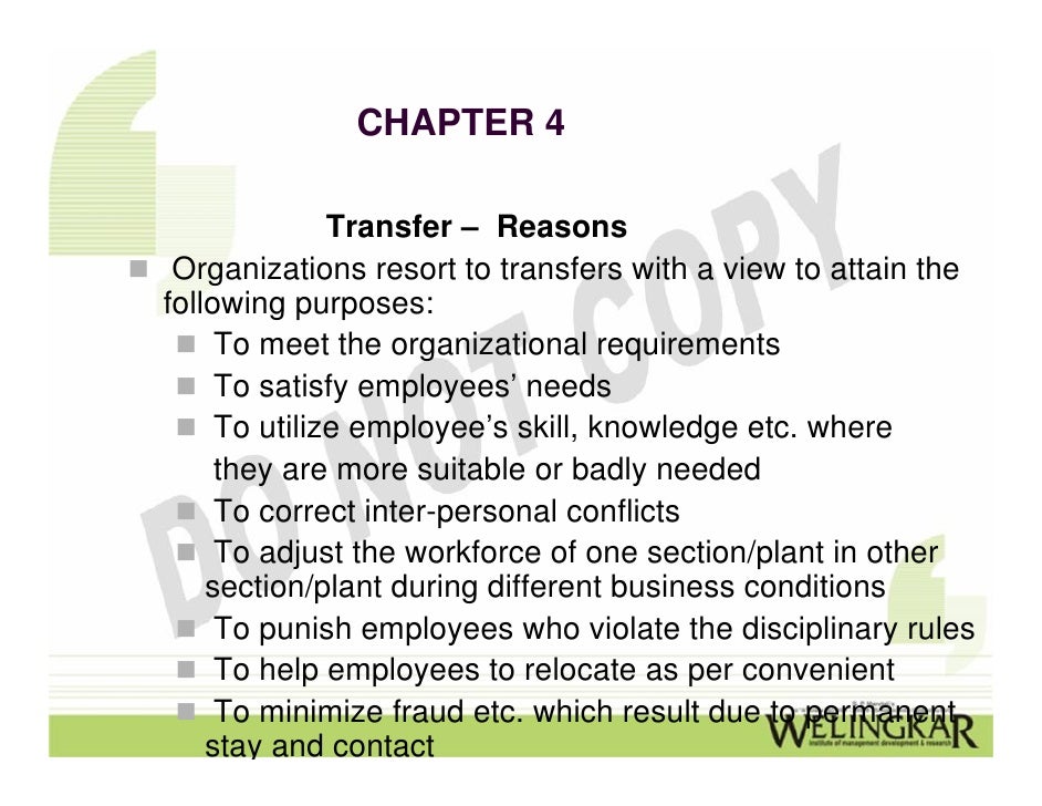 Transfer, Promotions and Demotions