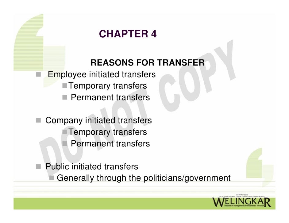 Transfer, Promotions and Demotions