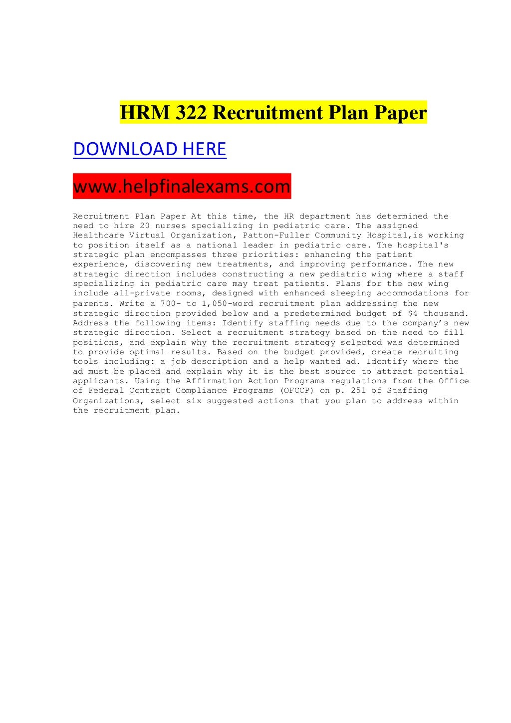 Sample recruitment strategy plan picture