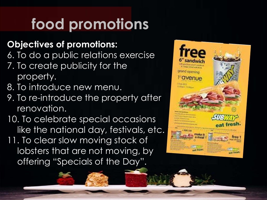 Marketing and Promotions of Food and Beverage