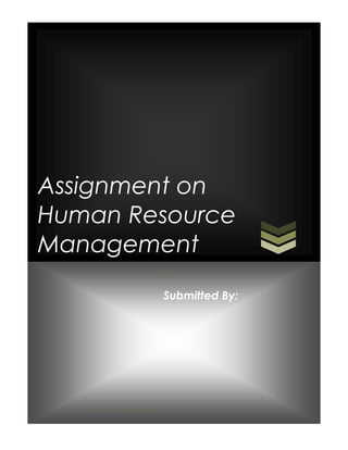 Assignment on
Human Resource
Management
TJ
Submitted By:

[Pick the date]

 