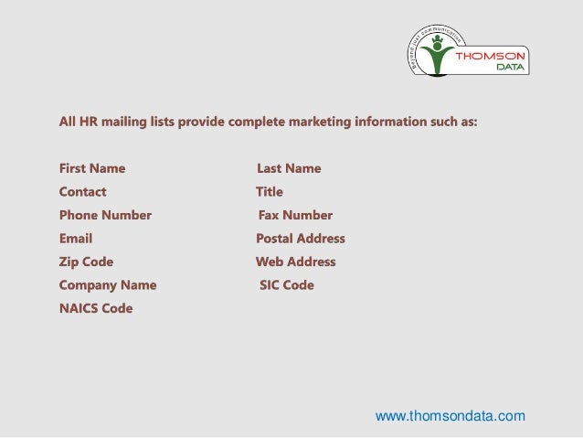 HR Mailing List - Human Resource Executives List - HR ...