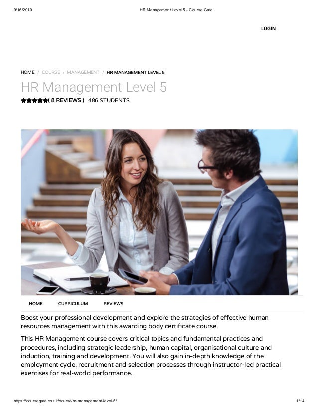 Hr Management Level 5 Course Gate