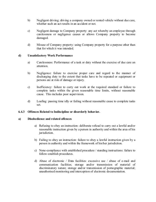 hr manual warning letter hr