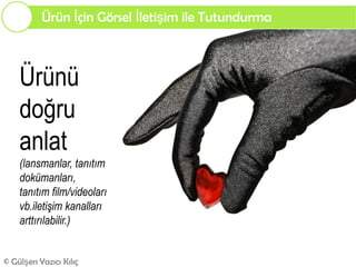 Ürün İçin Görsel İletişim ile Tutundurma



    Ürünü
    doğru
    anlat
    (lansmanlar, tanıtım
    dokümanları,
    tanıtım film/videoları
    vb.iletişim kanalları
    arttırılabilir.)


© Gülşen Yazıcı Kılıç
 