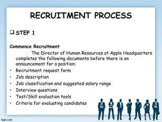 RECRUITMENT OF APPLE INC. | PPT