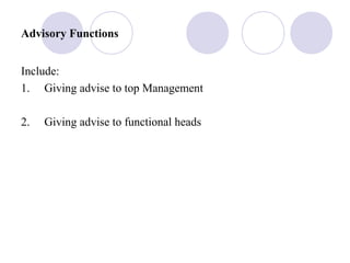 Advisory Function Hrm basics new | PPT