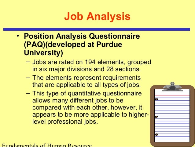 position analysis questionnaire example