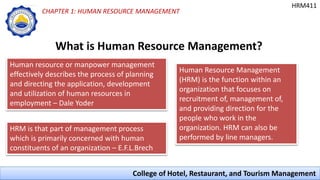Introduction to Human Resource Management in Hospitality Industry | PPTX