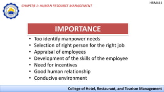 Introduction To Human Resource Management In Hospitality Industry