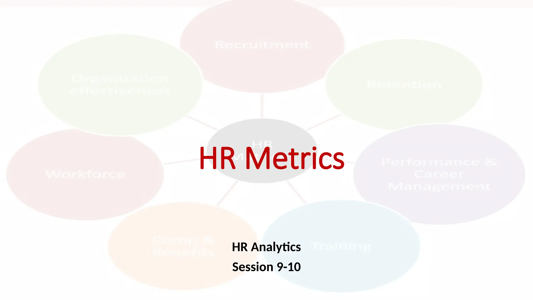 HR Metrics
HR Analytics
Session 9-10
 