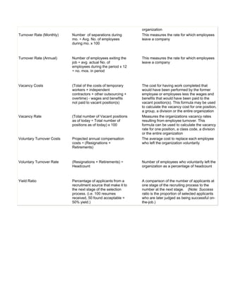 Hr metrics | PDF