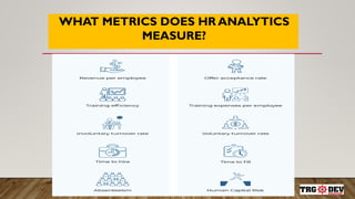 WHAT METRICS DOES HR ANALYTICS
MEASURE?
 