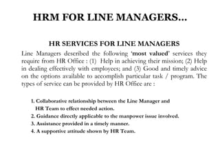 Human Resource Management For Line Managers | PPS