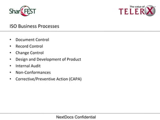 15 Months to Certification: Using SharePoint as the Platform for an ISO ...