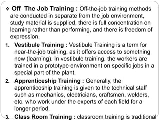 Computer Off The Job Training training practices and corporate training initiatives in india | PPTX