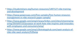 human resources nike