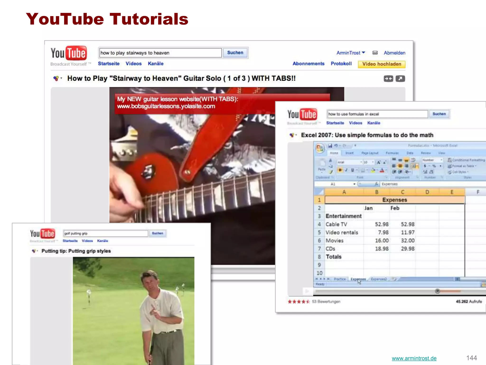 YouTube Tutorials




Prof. Dr. Armin Trost   Human Resource Management   www.armintrost.de   144
 