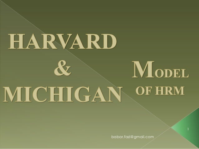 soft hrm and the michigan model soft hrm and the michigan model