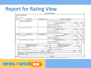 Report for Rating View
 