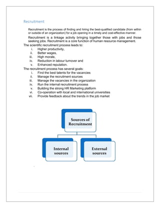 Various recruitment processes - Human resources management | PDF