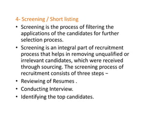 Recriutment and selection process