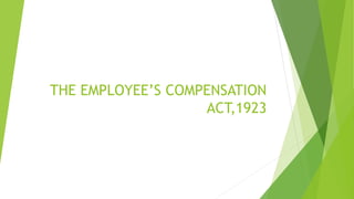 THE EMPLOYEE’S COMPENSATION
ACT,1923
 
