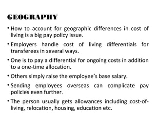 Compensation Geographical Differences STRATEGIC PAY PLANS | PPT