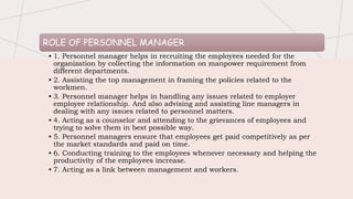 Personnel Manager