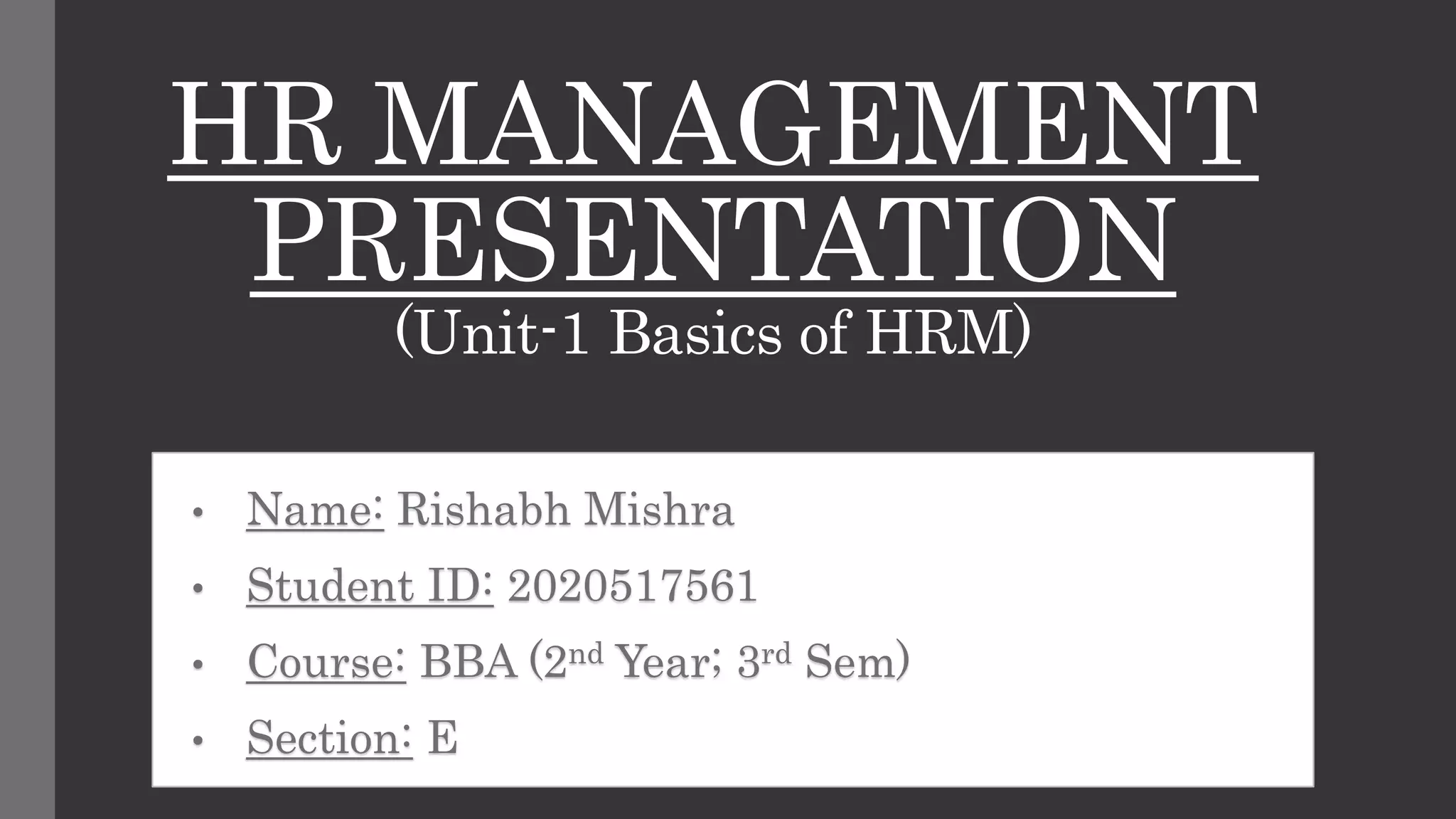 Human Resources Management (HRM) | PPTX