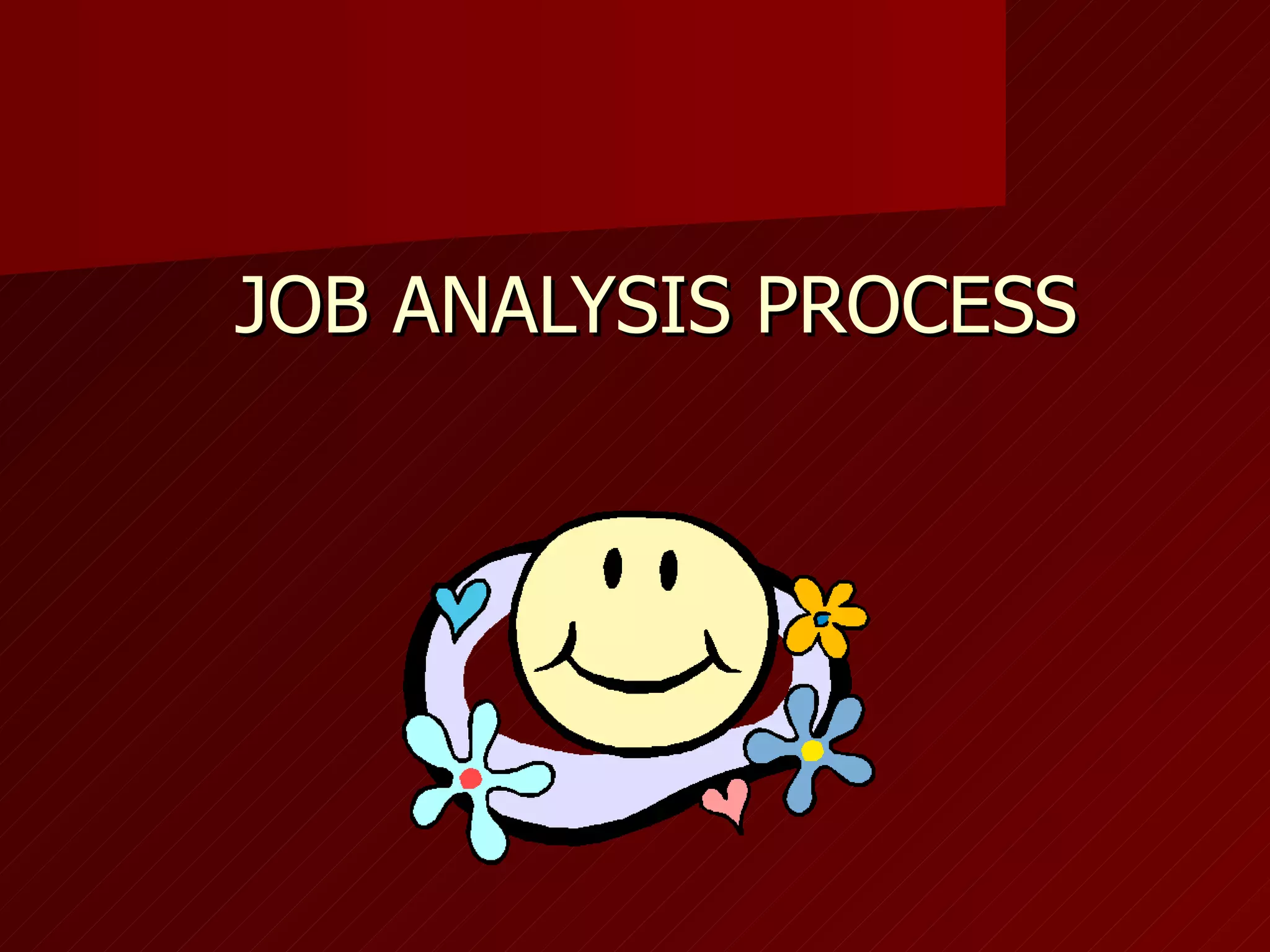 JOB ANALYSIS PROCESS 