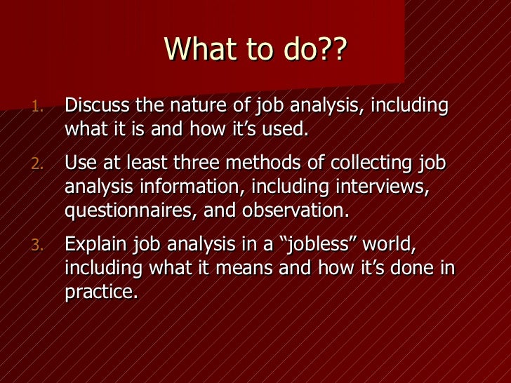 hrm job analysis job analysis questionnaires