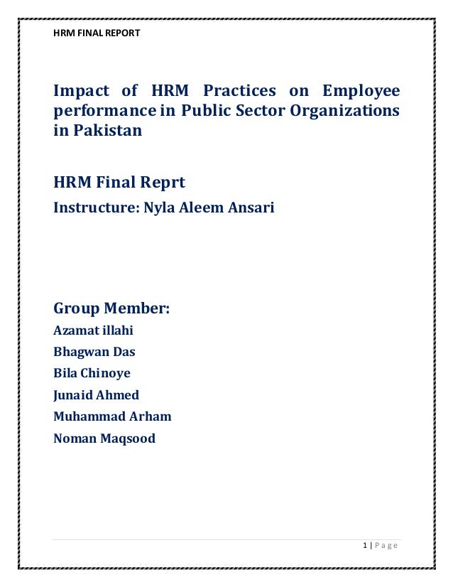 Hrm Research Report on a Company Problem