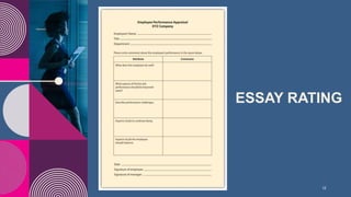 12
ESSAY RATING
 