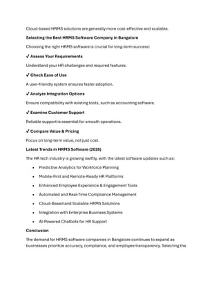 HRMS Software Companies in Bangalore – Complete Guide (2026) | PDF