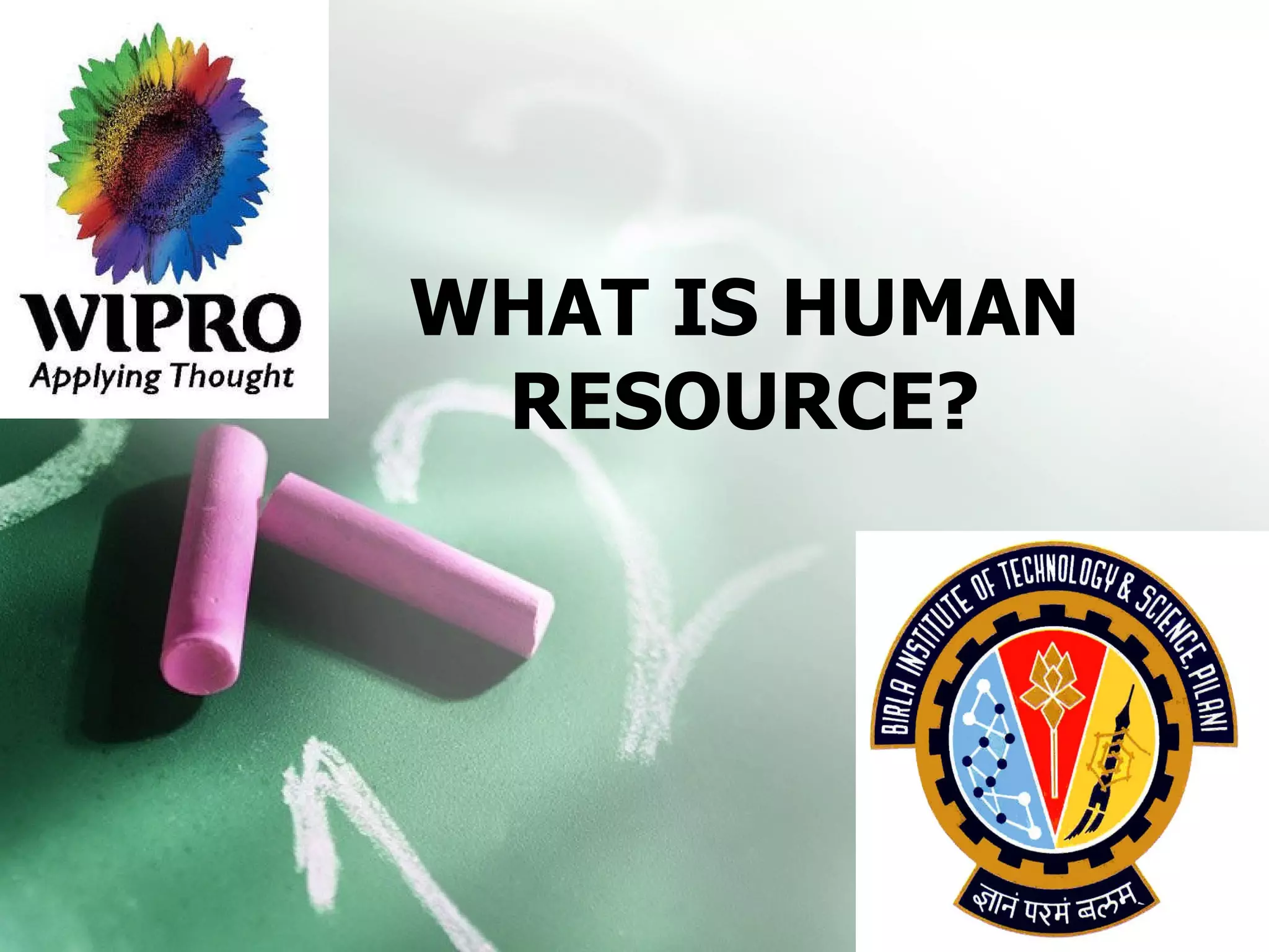 WHAT IS HUMAN RESOURCE? 