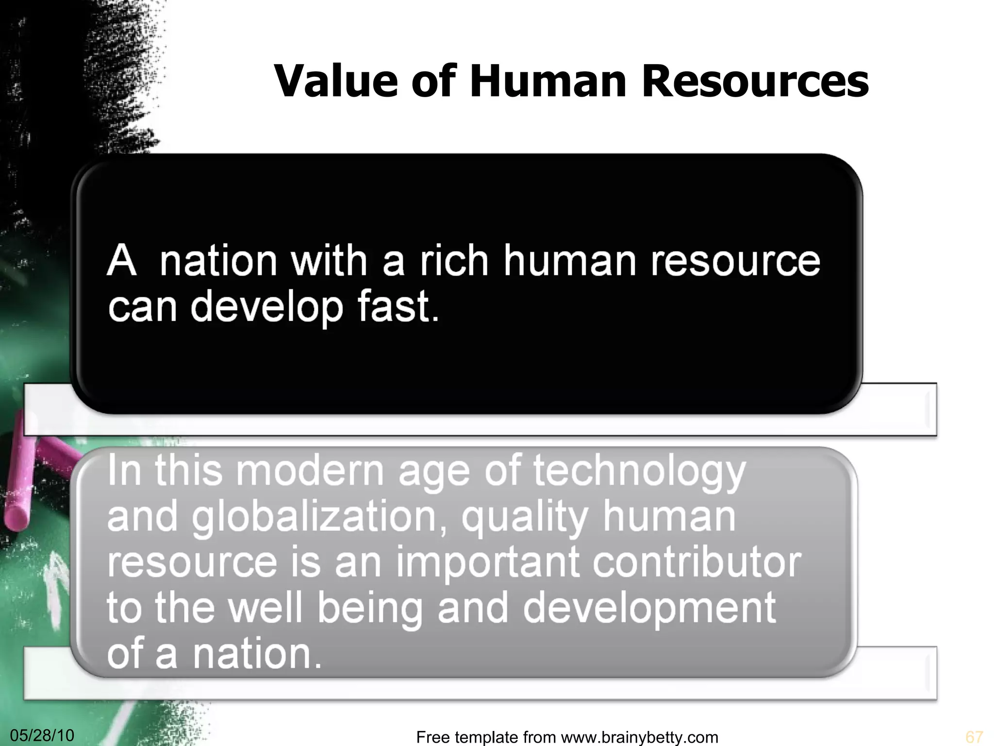 Value of Human Resources 05/28/10 Free template from www.brainybetty.com 
