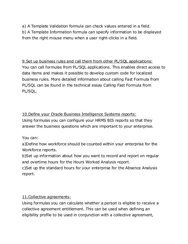 Technical essay calling fastformula from pl/sql