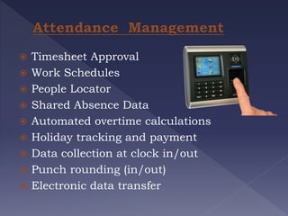 Hrms Clock In HRMS software presentation | PPTX