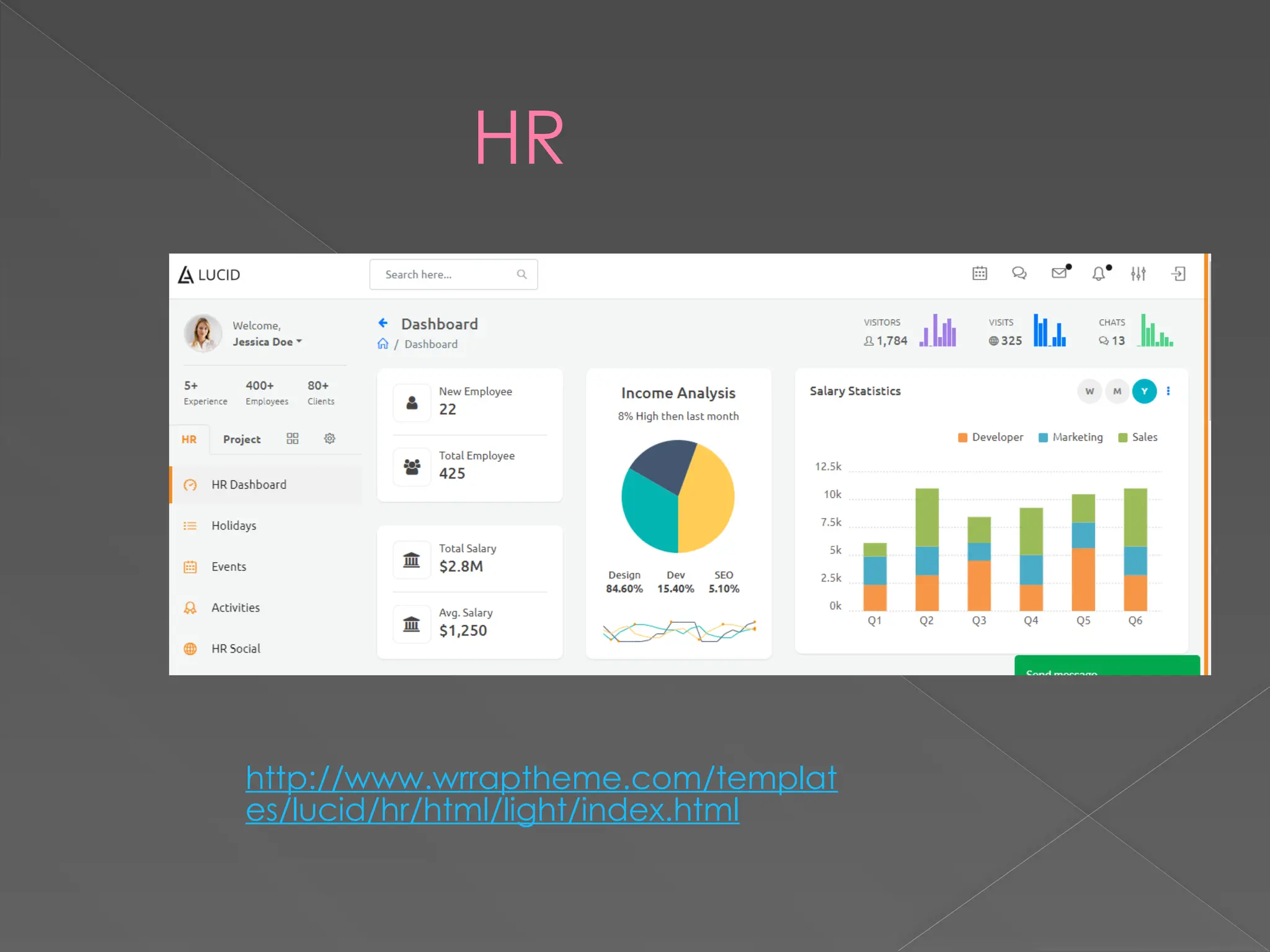 HR
http://www.wrraptheme.com/templat
es/lucid/hr/html/light/index.html
 