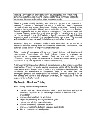 Hrm training and development | PDF