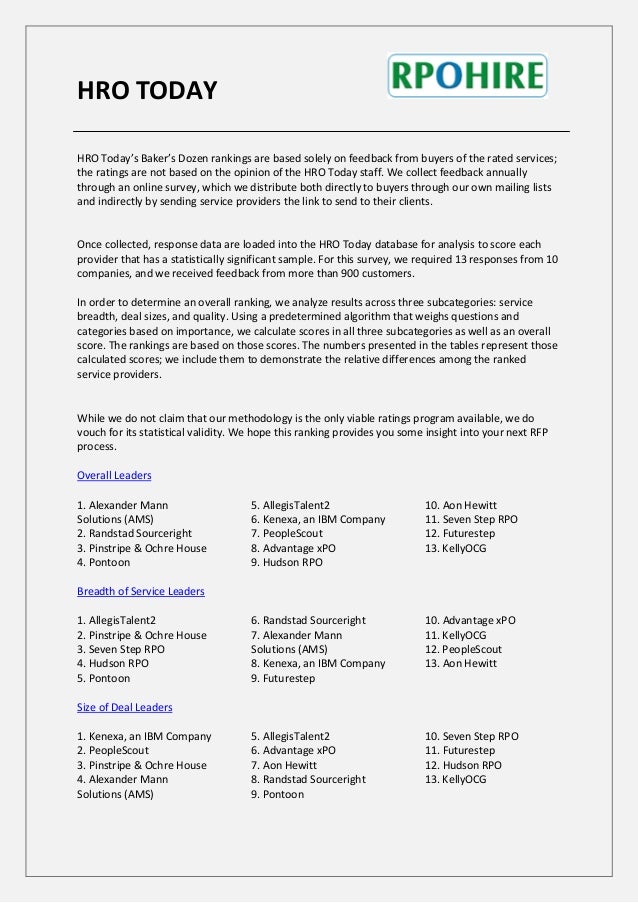 Hro bakers dozen rpo leaders