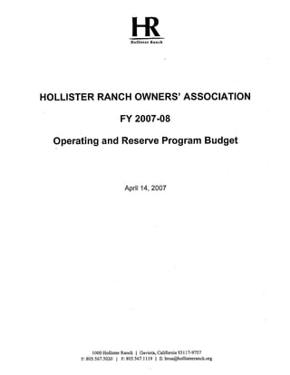 Hollister Ranch Operating Programs