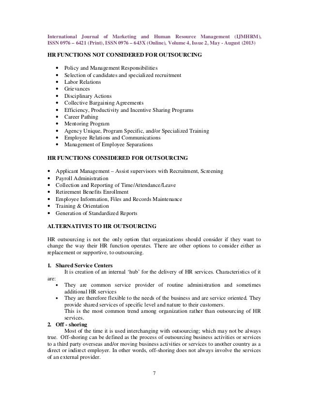 Outsourcing hr department picture