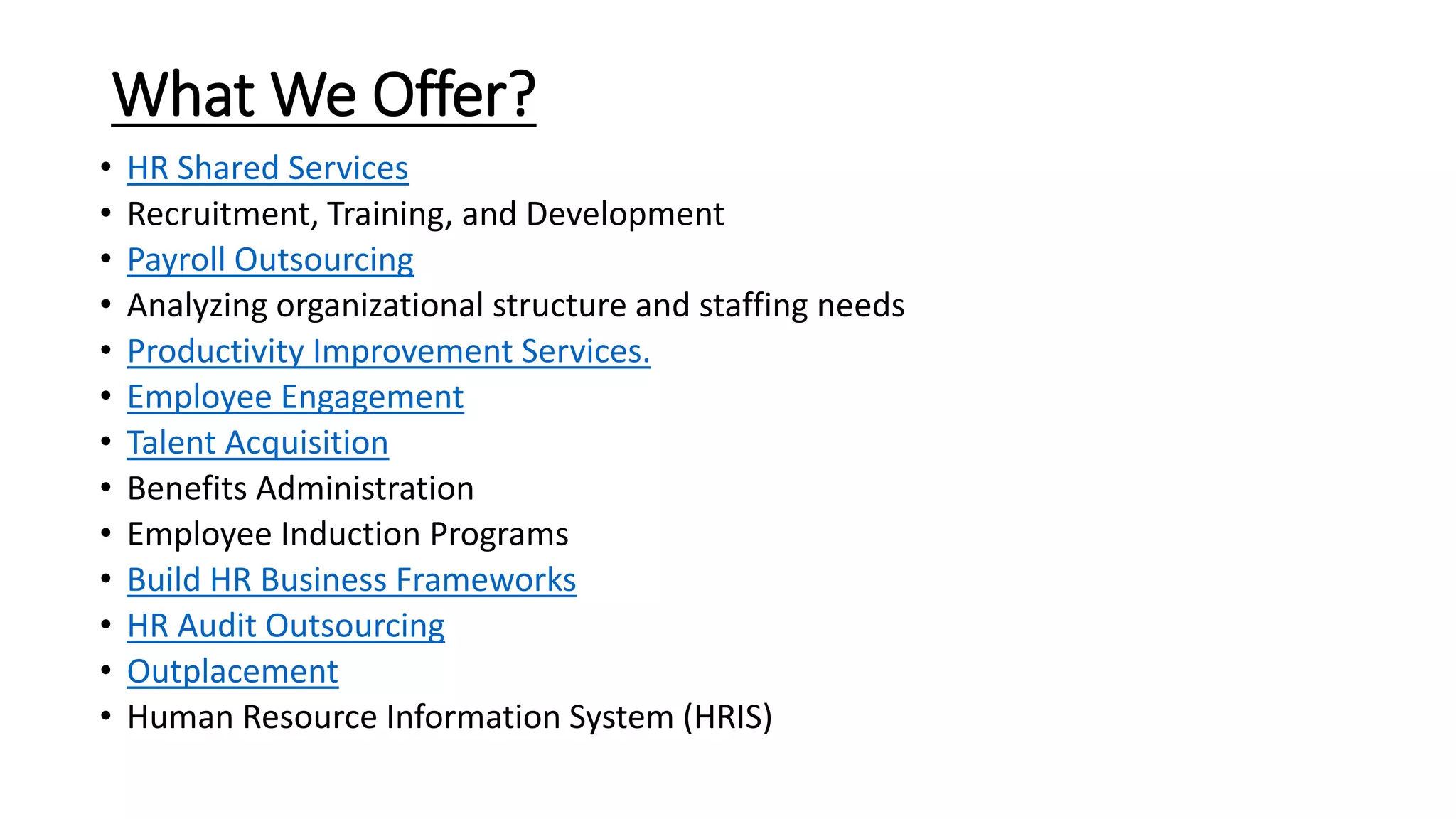 Hr outsourcing services ppt | PDF